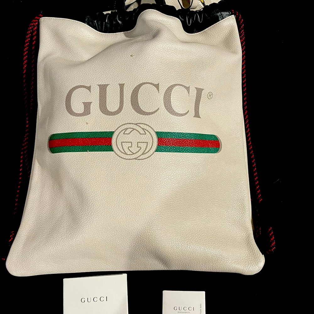 Gucci Logo. Drawstring Backpack. Includes Dust Bag - image 1